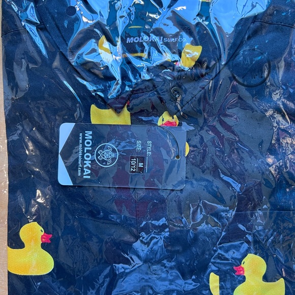 Molokai Surf Boys Collared Button Down Short Sleeve Shirt Duck Size Medium 10/12 - Picture 3 of 4